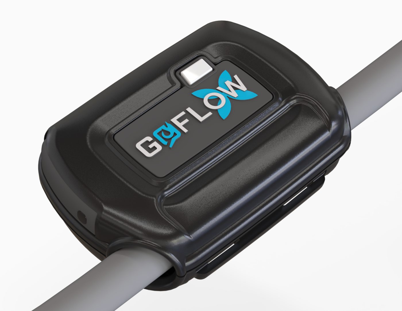 GoFlowX device mounted in-line on a catheter drainage tube